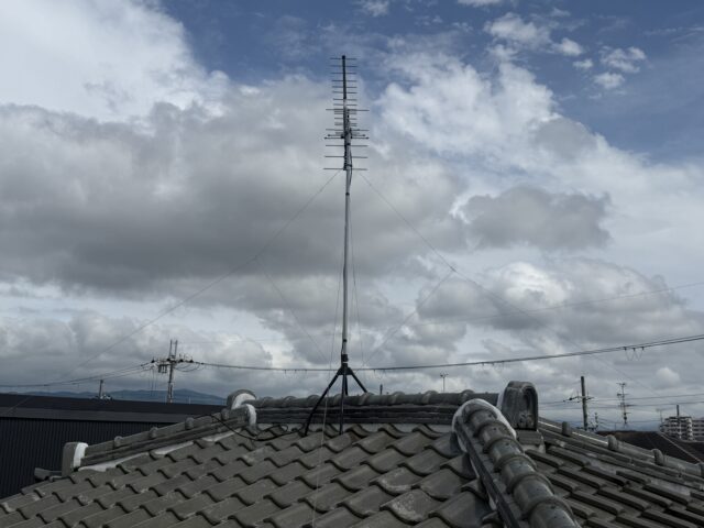テレビ視聴中ブロックノイズの修理｜奈良県天理市I様邸（アンテナ改修工事）